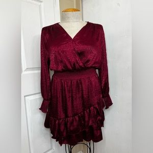 Michael Kors Blouson Dress For Women 1X NWT Dark Ruby